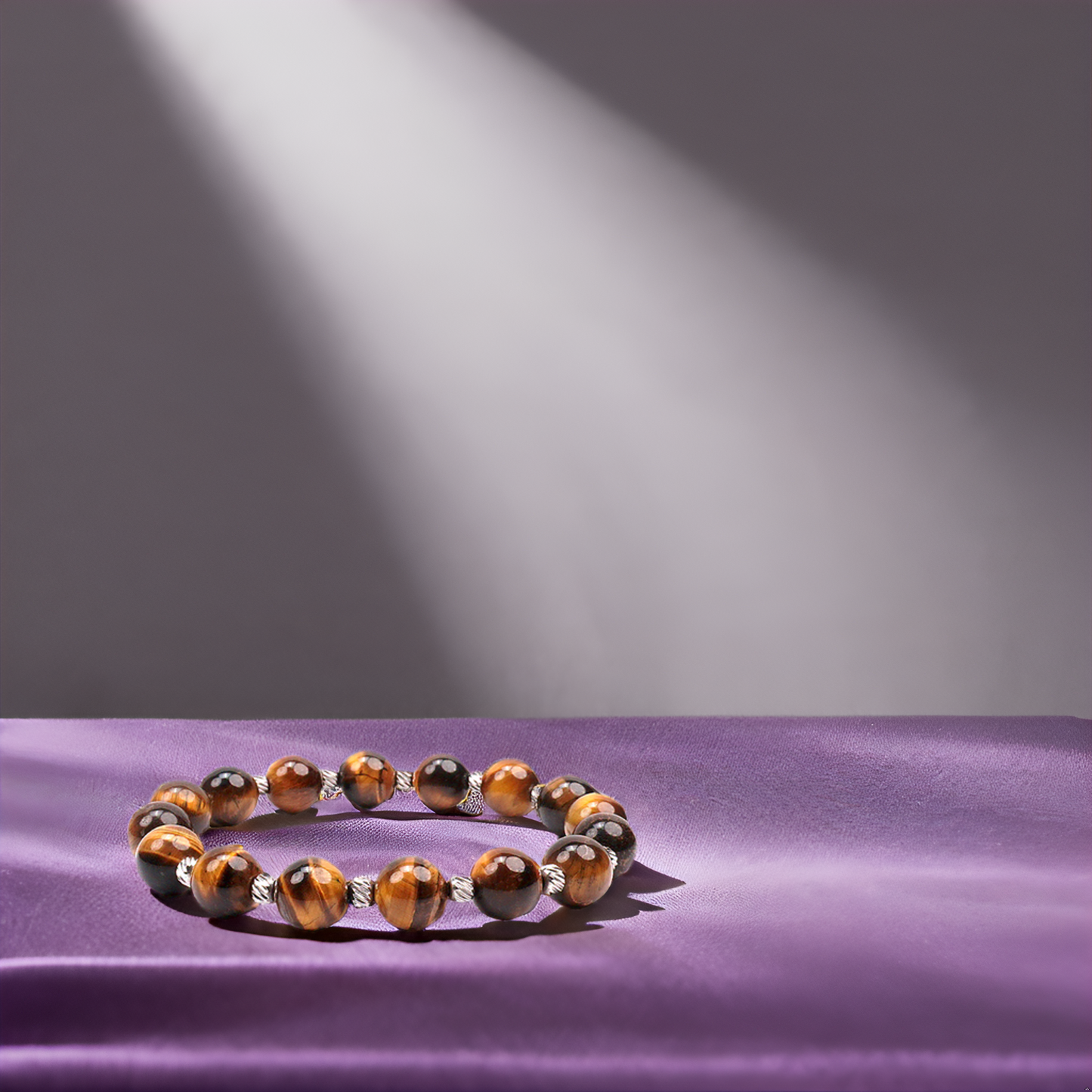 Handmade Beaded Bracelets for Men and Women, Yellow Eye of the Tiger 10mm Beads and 4mm Stainless Steel, High Elastic 17.5 - 21cm Size, Mens Beaded Bracelets