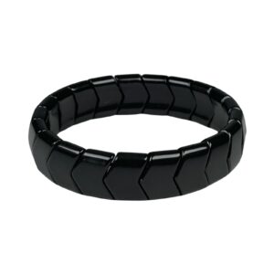 15mm black tourmaline arrow stretch bracelet