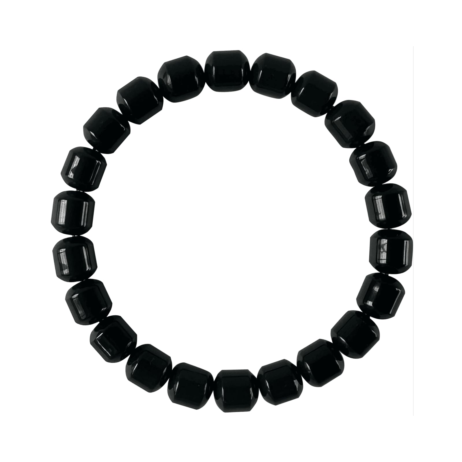 8mm black tourmaline round stretch bracelet